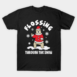 Flossing through the snow Christmas gift T-Shirt